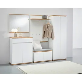 XORA Garderobenpaneel Weiß, Eiche Artisan 85x119x28 cm Aufhängemöglichkeit, Garderobe, Garderobenpaneele, Garderobenpaneele