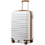 British Traveller Handgepäck Koffer Reisekoffer Handgepäck Hartschalenkoffer 54 * 36.5 * 21.5cm mit TSA-Schloss Koffer Trolleys Handgepäck ABS+PC Weiß