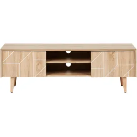 Beliani Franklin Lowboard 150 x 51 x 39 cm Hellbraun Holz