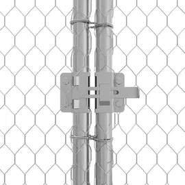 vidaXL Hühnerkäfig Silber 200 x 170 x 177 cm Verzinkter Stahl