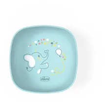 Chicco Bowl für Babys, Entwöhnungsschale, mit praktischem Silikon-Deckel zur Aufbewahrung von Lebensmitteln, stapelbar, 6+ Monate, 0% BPA, Hellblau