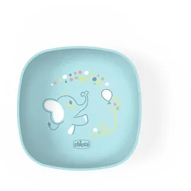 Chicco Bowl für Babys, Entwöhnungsschale, mit praktischem Silikon-Deckel zur Aufbewahrung von Lebensmitteln, stapelbar, 6+ Monate, 0% BPA, Hellblau