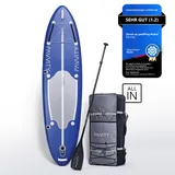 Stand-Up Paddling Board aufblasbar - Stilvoll Sub [7-Jahre Garantie] ultraleichtes SUP-Board | SUP Board Set Halb-Carbon 150kg Allrounder Stand-up Paddle-Board | Standup Paddle Board - FAVVITY