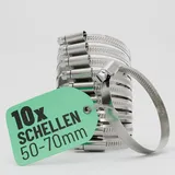 greate 10er Pack Schlauchschellen Edelstahl 50-70 mm einstellbar rostfrei