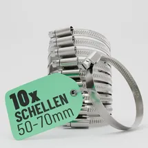 greate 10er Pack Schlauchschellen Edelstahl 50-70 mm einstellbar rostfrei