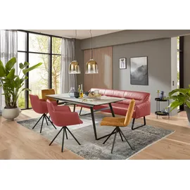 Musterring Essbank MUSTERRING "JustB SP500", rot (rot orange), B:232cm H:86cm T:70cm, Sitzbänke, Essbank, Metallkufe schwarz, verschiedene Farben, Breite 220 oder 250 cm