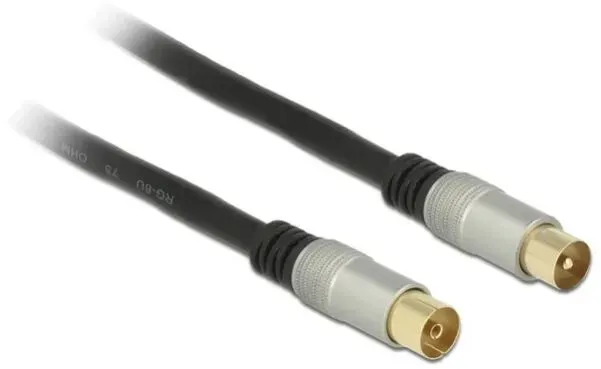 DeLOCK 88946 Koaxialkabel RG-6/U 2 m IEC Schwarz