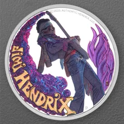 Silbermünze 1oz Jimi Hendrix 2025 (PP/koloriert) (Tuvalu)