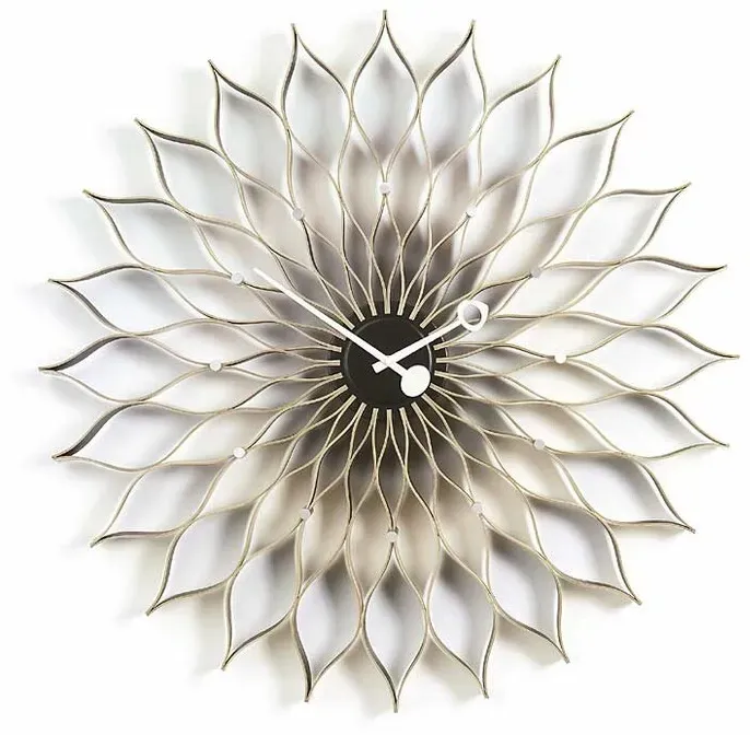 Vitra Wanduhr Sunflower Clock weiß, Designer George Nelson, 7 cm