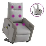 vidaXL Massagesessel mit Aufstehhilfe Wolkengrau Stoff