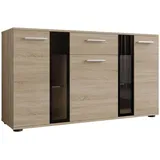 Mirjan24 Kommode, Sonoma Eiche, Holzwerkstoff, 1 Schubladen, Rechteckig, 141x80x41 cm, Wohnzimmer, Kommoden & Sideboards, Kommoden