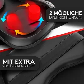 Wellax - Massagekissen mit Wärmefunktion & 360° Drehung - Nackenmassagegerät mit 3 Geschwindigkeiten für Schultern & Rücken - Schwarz