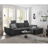 Stella Trading Ecksofa Schwarz - 275x170 cm