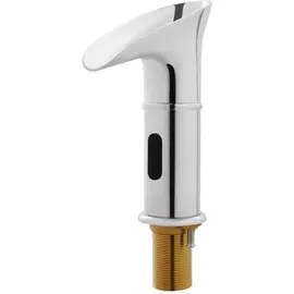 ELLE Sensor Wasserfall Wasserhahn berührungslose Armatur Silber für Bad Küche,