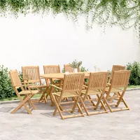 vidaXL Garten-Set 9-tlg. Tisch 206 x 100 x 74 cm natur 3057847