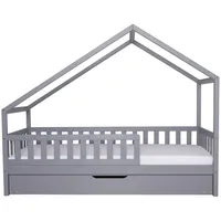 TICAA TiCAA Hausbett Bodenbett wandelbar mit asymmetrischem "Lou" 90/100/120/140x200