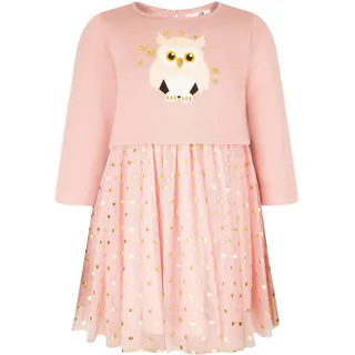 Midikleid HAPPY GIRLS, Mädchen, Gr. 128, N-Gr, rosa (dusty rose), Obermaterial: 100% Baumwolle. Futter: 100% Baumwolle, bedruckt, casual, regular fit, Rundhals, Langarm, Kleider