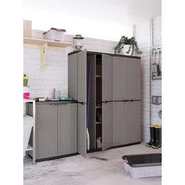 MID.YOU Mehrzweckschrank, Anthrazit, Grau, Kunststoff, Uni, 4 Fächer, 136x166x39 cm, stehend, stabil, Waschküche, Mehrzweckschränke
