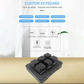 docooler 6-Tasten-Tastatur mechanisch DE