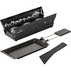 KUHN RIKON Mini Raclette-Set ALPENGLÜHEN mit 3 Teelichtern schwarz
