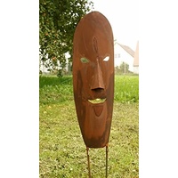 Maske Rost Skulptur Gartendeko Maske 75cm groß