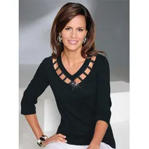 Lady 3/4-Arm-Shirt Schwarz 38