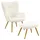 Yaheetech Ohrensessel mit Hocker Polyester 70 x 100 x 80 cm Weiß