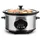 EMERIO Schongarer - Slow Cooker | 3,5L Innentopf aus Keramik (entnehmbar) | 3 Temperaturstufen | Display | Timer | Glasdeckel | 240W | Warmhaltefunktion | spülmaschinengeeignet | SC-129406