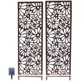 deluke Gartenaufsteller VARNA mit LED Stahl Rostfarben 170x2x50cm Gartendeko Outdoor Aufsteller