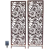 deluke Gartenaufsteller VARNA mit LED Stahl Rostfarben 170x2x50cm Gartendeko Outdoor Aufsteller
