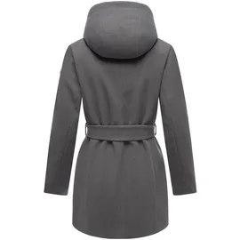 Marikoo Damen, Übergangsmantel (XS-3XL) - Eleganter Mantel mit Taillengürtel und Oversized Hood Kapuze