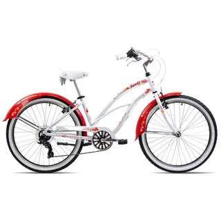 Chrisson Sandy Beachcruiser 26 Zoll Damen Herren 155 - 170 cm Fahrrad 6 Gang weiß/rot 41 cm