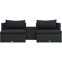 vidaXL Garten-Lounge-Set 5-tlg. schwarz 47813