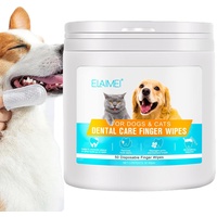 Umifica Zahnreinigungstücher für Hunde - Reinigungstücher für Hundeohren,50 Stück Zahnpflegetücher für Hunde und Katzen, entfernen Schmutz und Zahnstein, pflegen das Zahnfleisch, kein Ausspülen