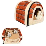 Iglu Hundehaus, waschbar, 2-in-1, Hundehütte Katzen-Iglu mit abnehmbarem Kissen, Hunde-Iglu-Bett, Katzenhöhle, Winter, warm, Haustier-Katzenhaus, Hundebett, Zelt, Katzenhöhle, Bett für Haustiere,