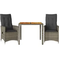 vidaXL Bistro-Set 3-tlg. Grau