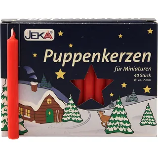 2er Pack Puppenkerzen rot ca. 7 x 65 mm (2 x 40 Stück), Puppenlichter
