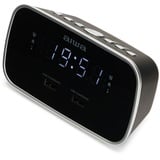 Aiwa CRU-19BK Schwarz Radiowecker LED-Display USB Ladefunktion Dimmer