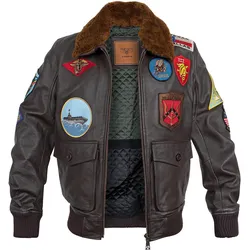 TOP GUN Leder Fliegerjacke 20201007 braun, Größe 3XL