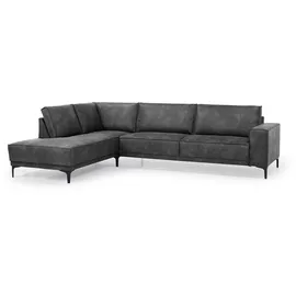 OTTO home Ecksofa OTTO HOME "OLAND L-Form, B: 289 cm, Skandi-Design", grau (anthrazit), B:289cm H:85cm T:210cm, Struktur weich (100% Polyester);Luxus-Microfaser (100% Polyester);Webstoff (100% Polyester), Sofas, Ecksofa, Struktur, Flachgewebe, Luxus-Microfaser,