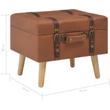 vidaXL Hocker mit Stauraum 40 cm Hellbraun Kunstleder