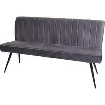 MCW Sitzbank MCW-K16, Esszimmerbank Bank Polsterbank Garderobenbank, Rückenlehne Samt Metall 160cm dunkelgrau