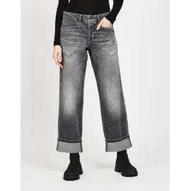 Gang Loose-fit-Jeans "94ROBERTA", Damen, Gr. 28, Normalgrößen, light anthra wash, 99% Baumwolle, 1% Elasthan, unifarben, relaxed fit lang, Jeans, mit aufgesetzten Taschen