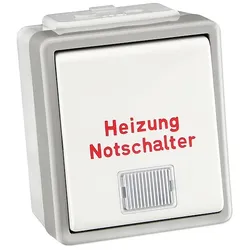 Siemens Heizung-Notschalter Aufputz - Serie Delta - 1-polig - mit Kontrolllampe - IP 44 - grau - 5TA4741