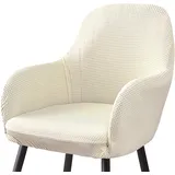 Stuhlhussen mit Armlehne Samt, Sessel Schonbezug MaisköRner, Elastischer Stuhlbezug, Stuhlhussen Bezüge Universal, Bezug Stuhl Abnehmbare für Esszimmer Wohnzimmer Hochzeit Deko (Cremefarben)
