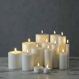Deluxe Homeart Mia Deluxe LED Stumpenkerze 10 cm 5 cm weiß