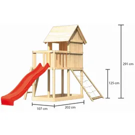 Karibu Spielhaus Frieda 107 x 291 x 107 cm Natur