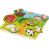 Vedes SpielMaus Holz Fühlpuzzle Farmtiere, 6-teilig