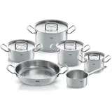 Fissler Kochtopfset Profi Collection, Silber, 6-teilig, 24 cm,20 cm,16 cm, Messskala, backofengeeignet, breiter Schüttrand, Griffe werden nicht heiß, Kochen, Töpfe, Topfsets