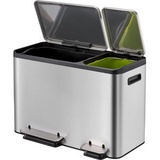 Eko Mülleimer EcoCasa, VB 912836, matt silber, aus Edelstahl, 24 und 12 Liter
